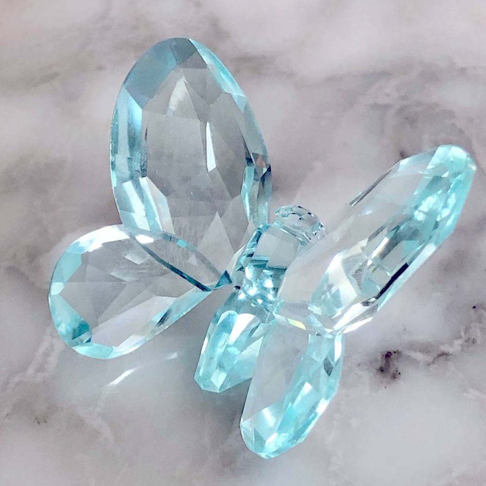Swarovski Chrystal Small Azore Light Blue Butterfly Figurine